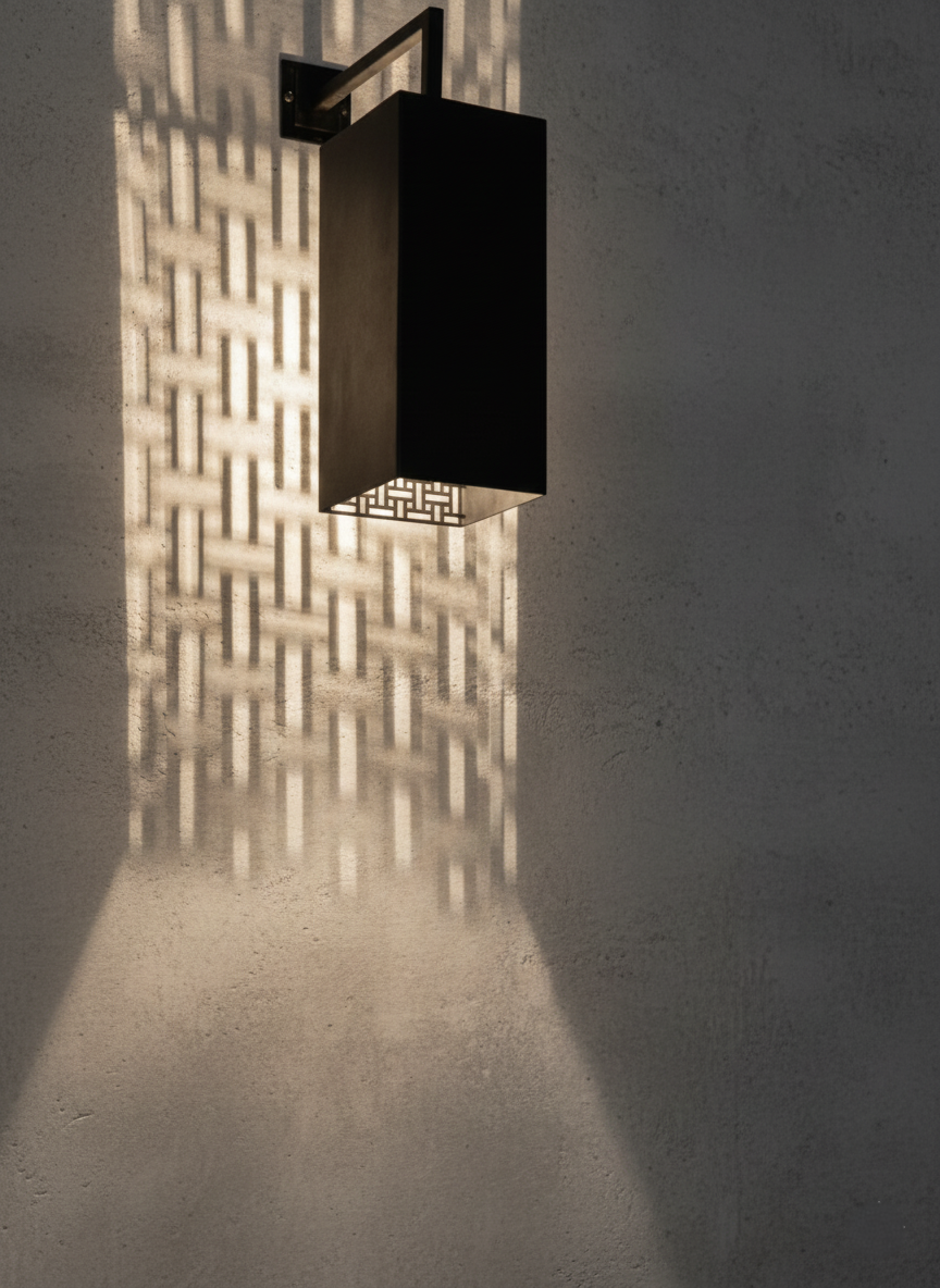 Matte Black Metal with Geometric Shadow Casting