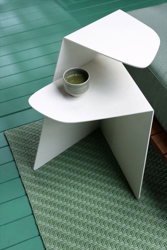 The "Origami" Folded Metal Side Table – Matte White