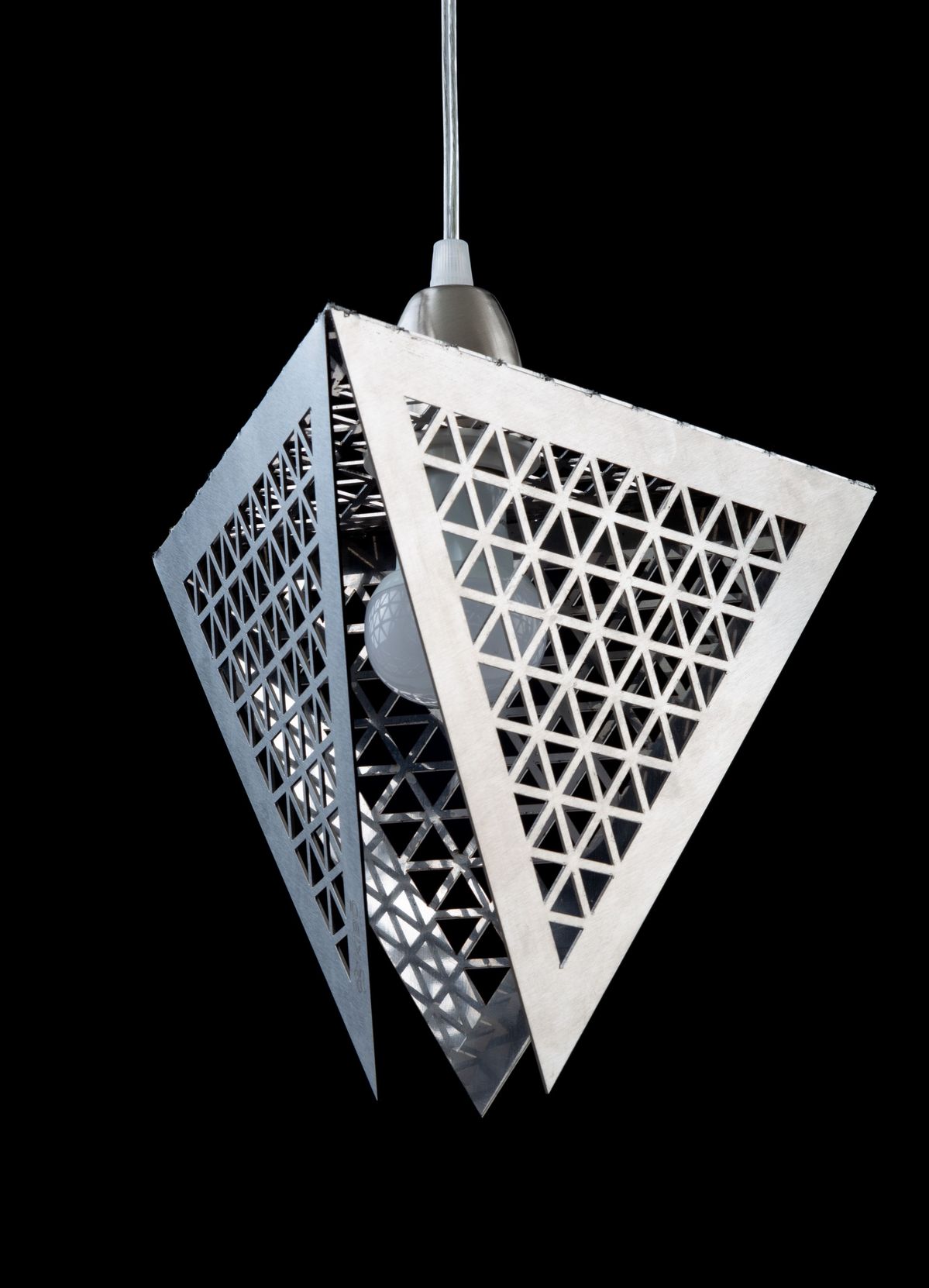 Pyramid Pendant Light (Brushed Silver)