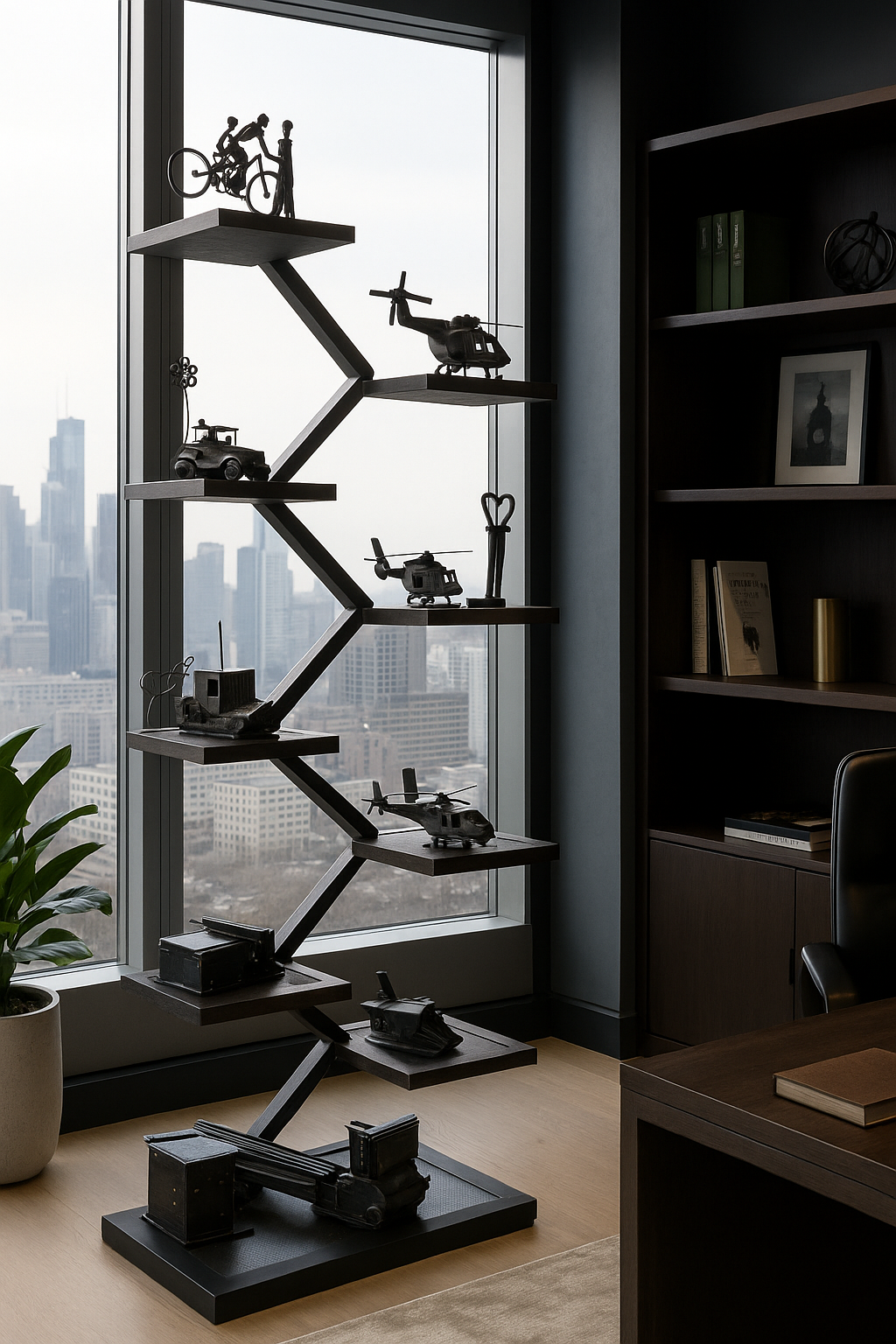 The Apex Zig-Zag Steel Display Shelf