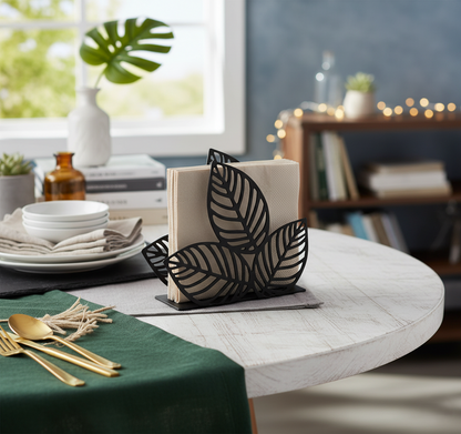 Decorative Tropical Leaf Napkin Caddy for Kitchen & Dining