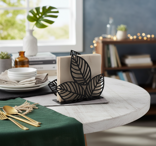 Decorative Tropical Leaf Napkin Caddy for Kitchen & Dining