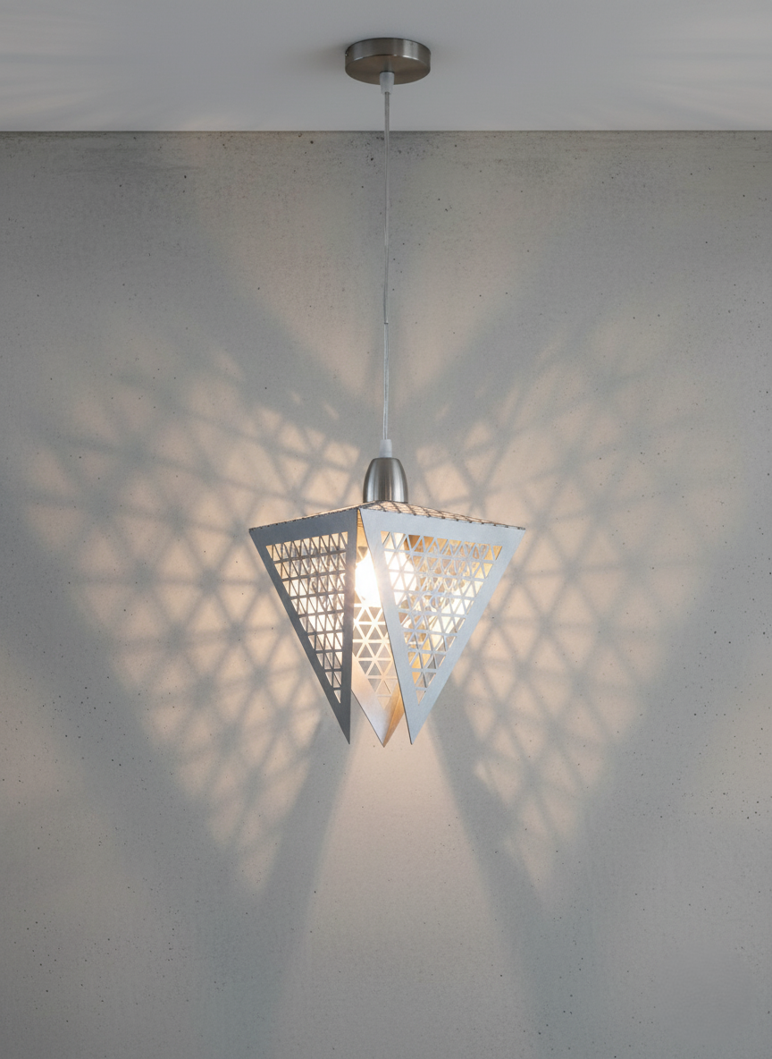 Pyramid Pendant Light (Brushed Silver)