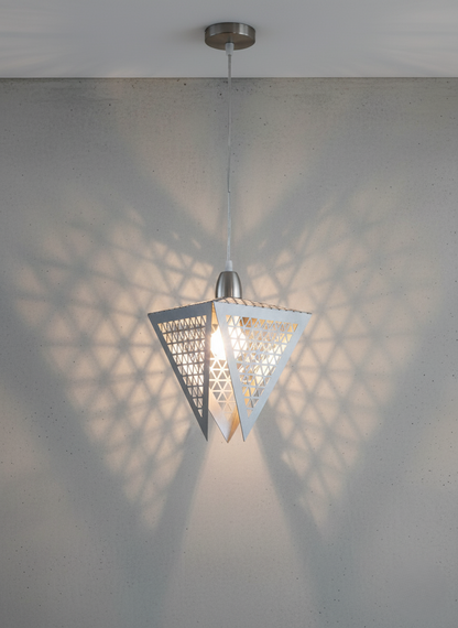 Pyramid Pendant Light (Brushed Silver)