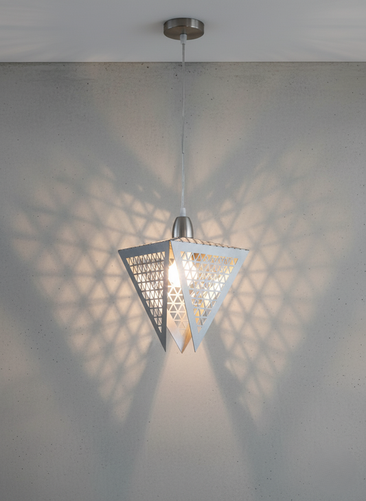 Pyramid Pendant Light (Brushed Silver)