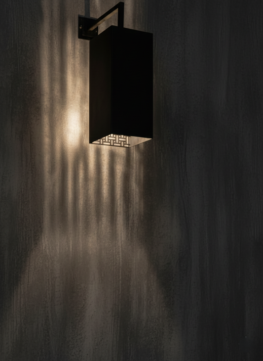 Matte Black Metal with Geometric Shadow Casting