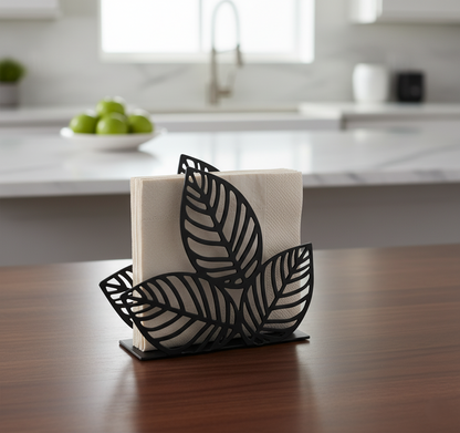 Decorative Tropical Leaf Napkin Caddy for Kitchen & Dining